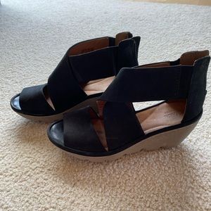 Black Wedge Sandals
